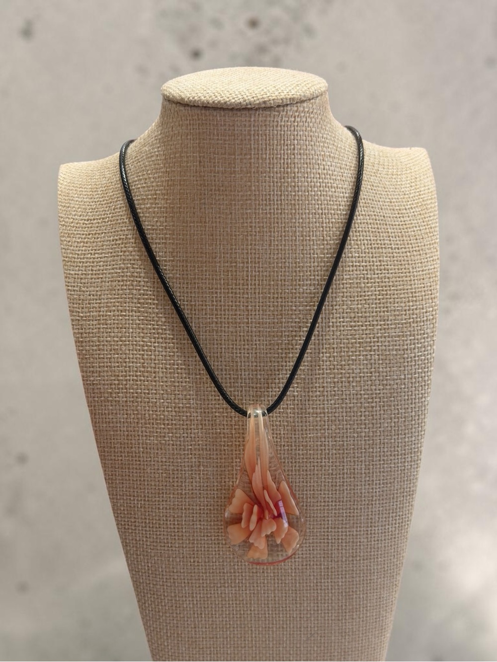 Handmade Glass Teardrop Pendant Necklace